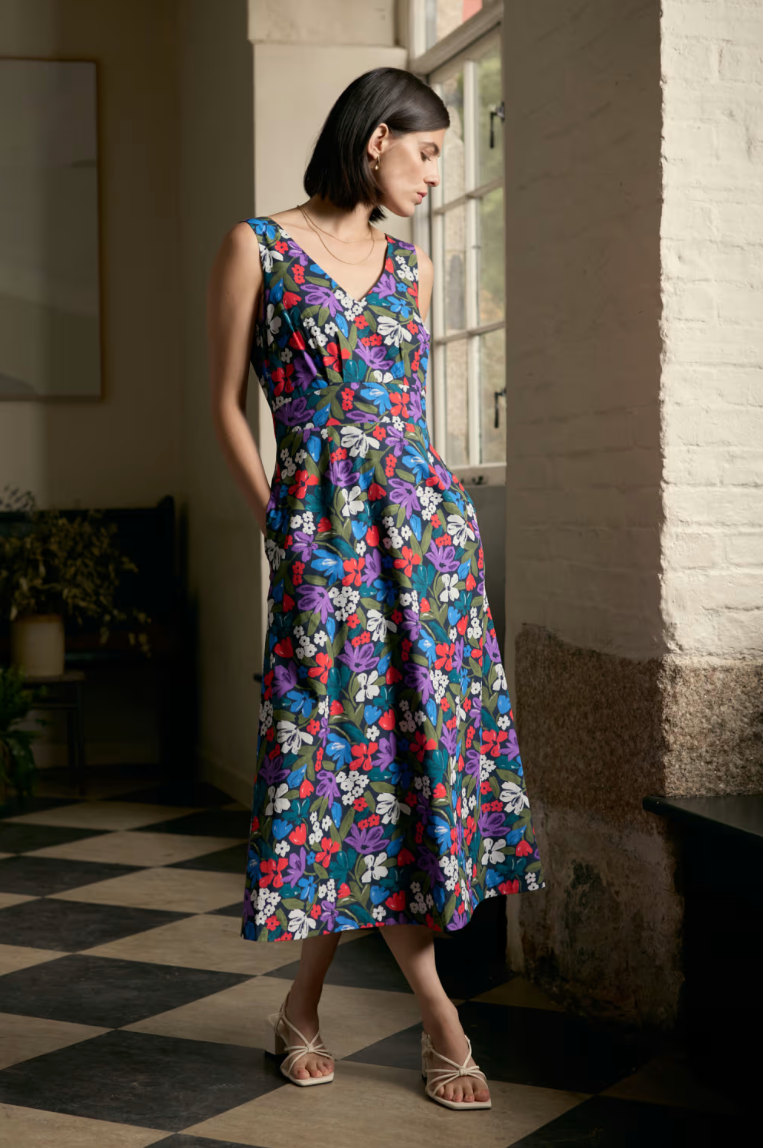 Seasalt Cornwall Sky Beyond Dress in Crayon Floral Maritime