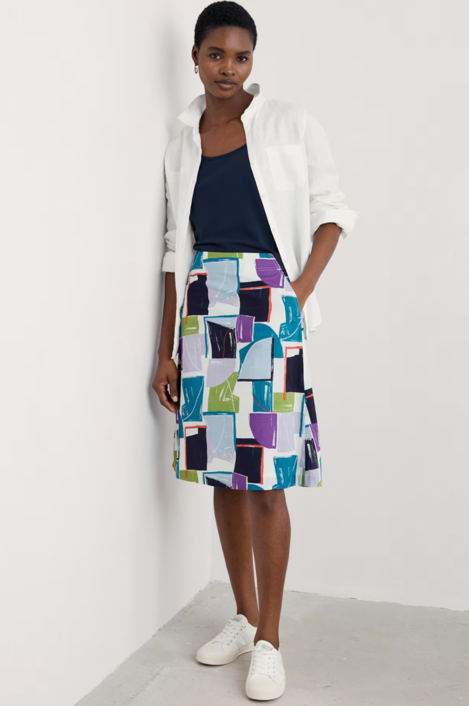 Seasalt Cornwall Paint Pot Skirt in Block Shapes Mix