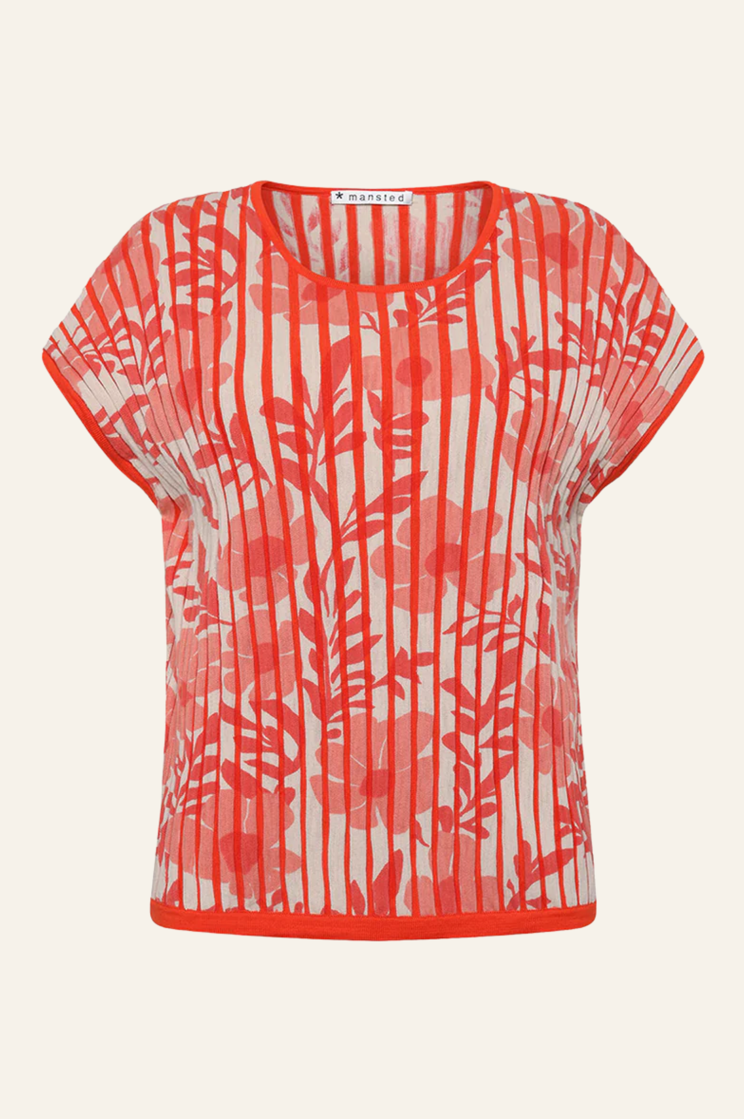 Mansted Denmark Pacific Blooms & Bars Wedge Top in Orange