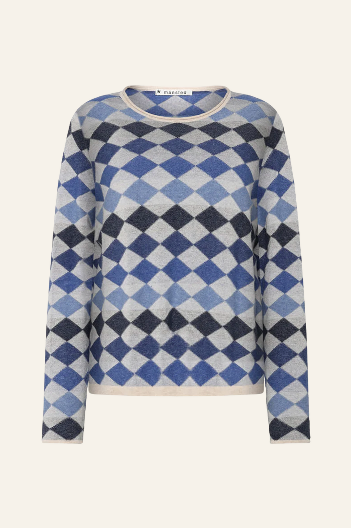 Mansted Denmark Dobbie Diamond Mini Crew in Blue