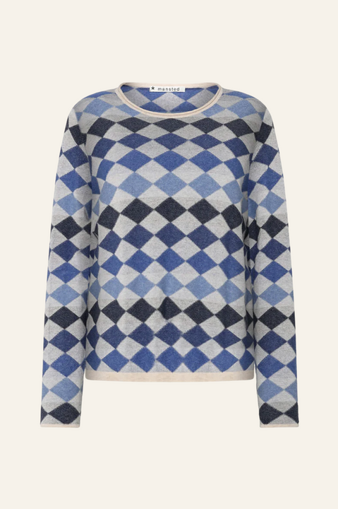 Mansted Denmark Dobbie Diamond Mini Crew in Blue