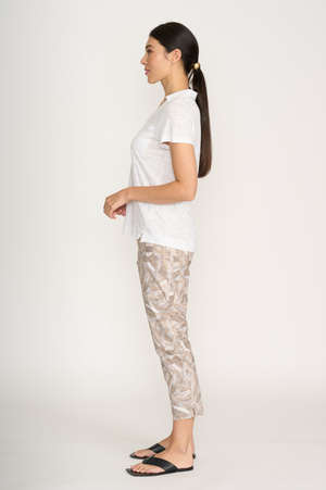 Foil Fuss Free Taper Trapeze Capri Pant in Canopy Print