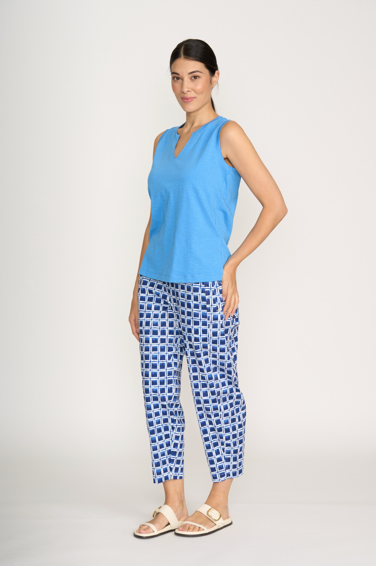 Foil Pump It Up Trapeze Pant in Block Buster Print