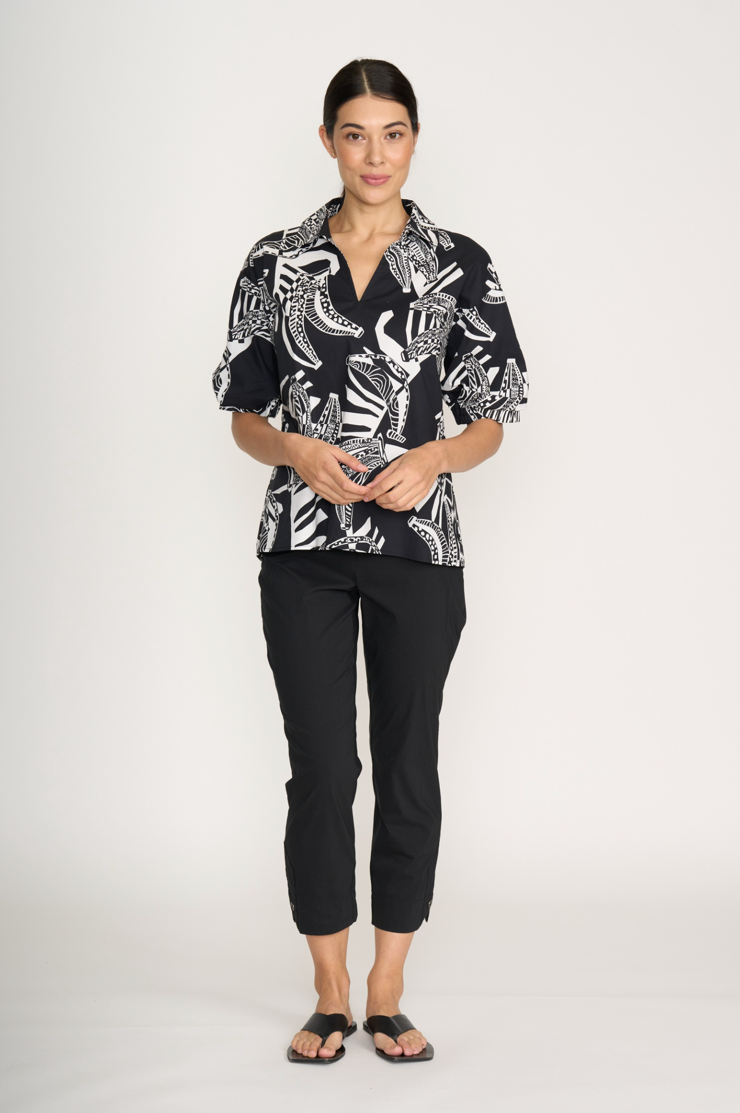 Foil Finish Line Trapeze Pant in Black Urban Cachet