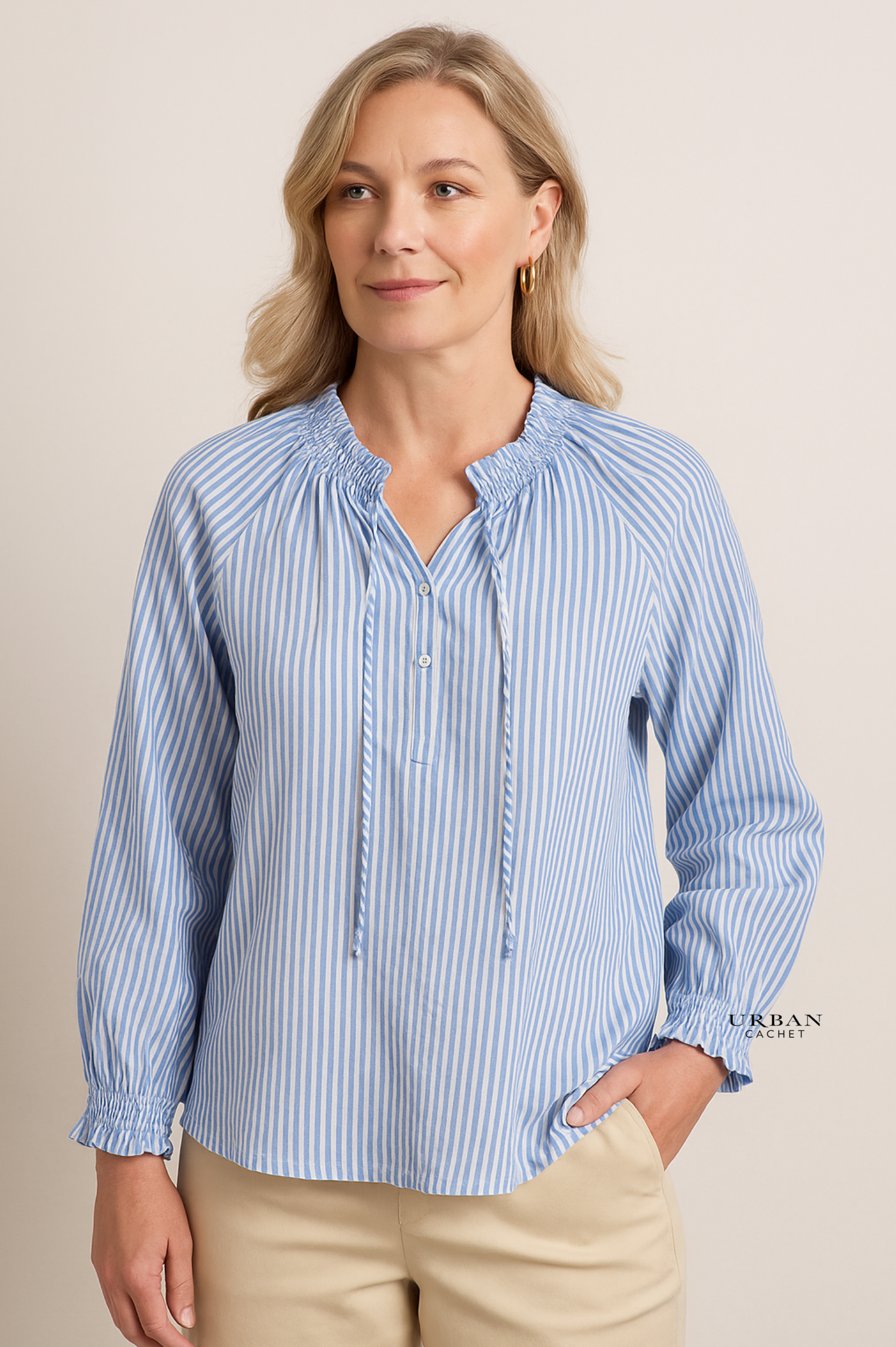 Foil Just Chillin' Top in Ice Blue