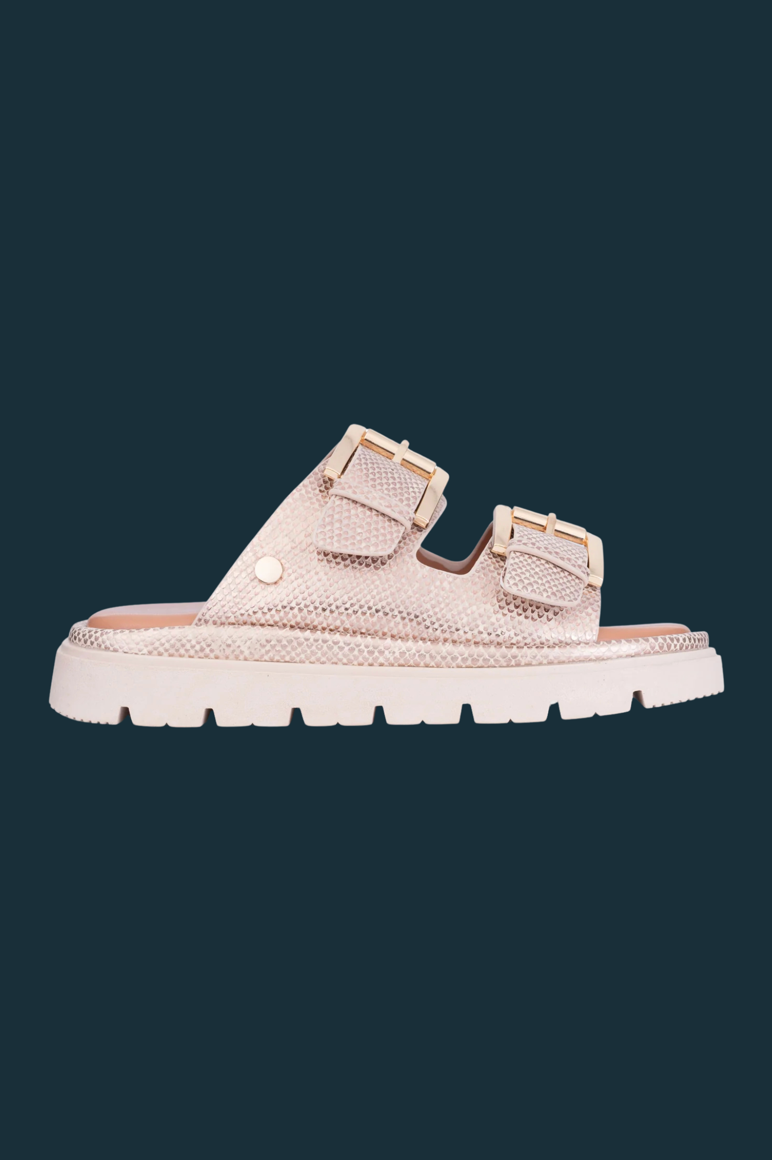 loscabos Toledo Sandal in Beige Lizard