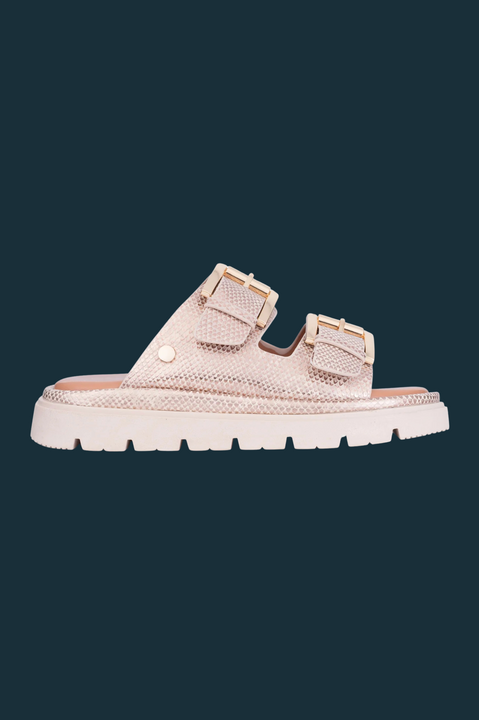 loscabos Toledo Sandal in Beige Lizard