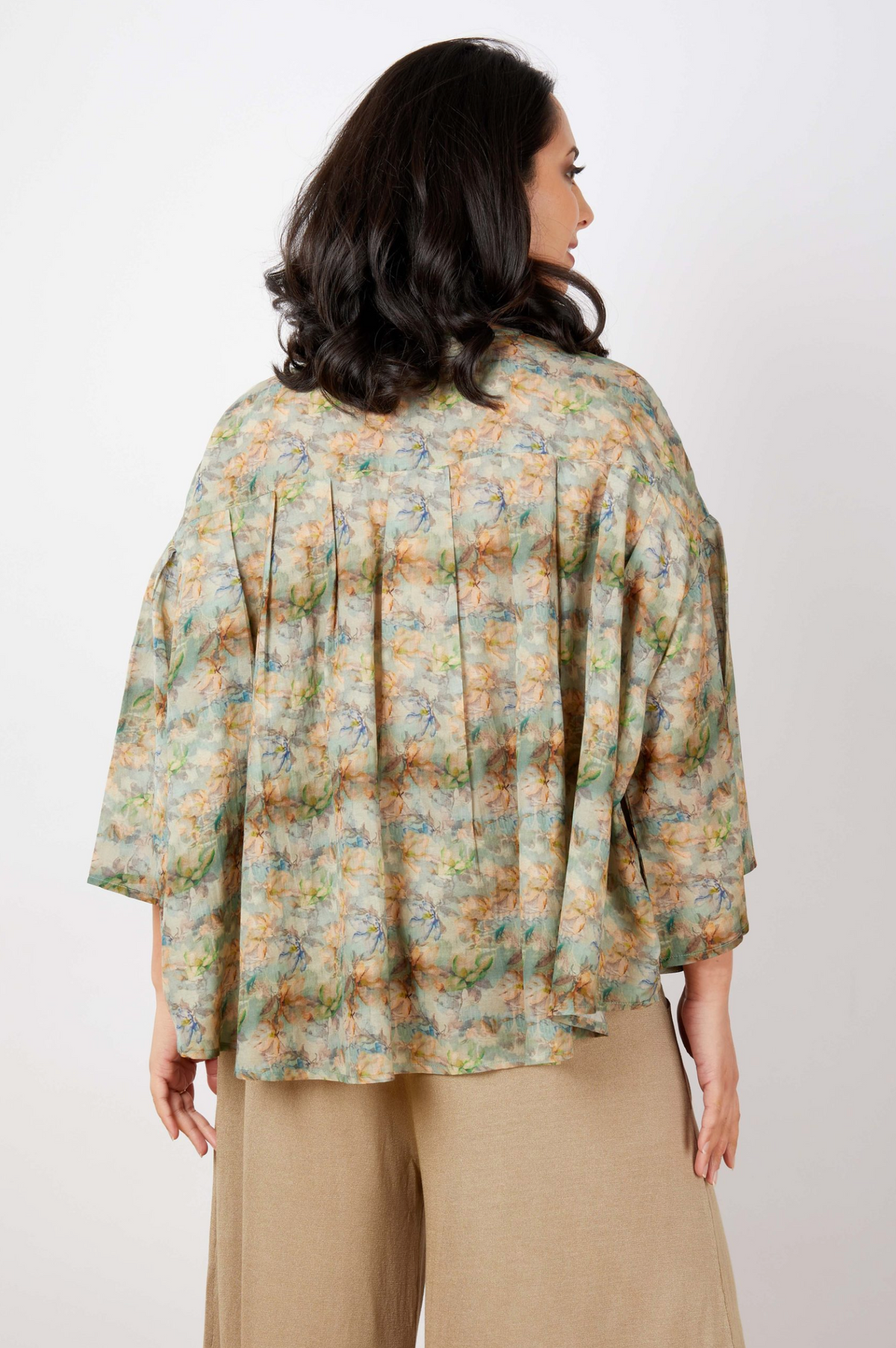 JJ Sisters Pleat Shirt in Meadow Watercolour