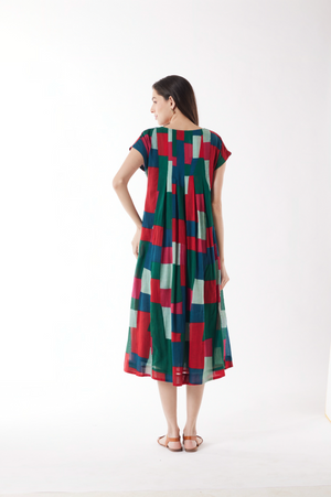 Au Hasard D'un Voyage Arcade Midi Dress in Montmartre Mosaic