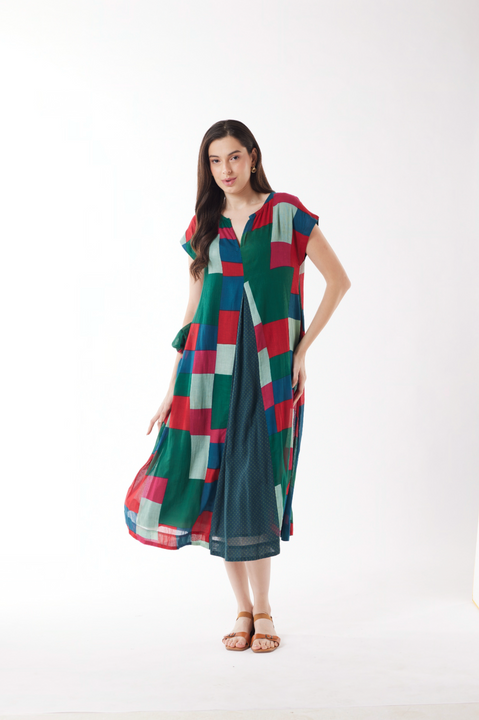 Au Hasard D'un Voyage Arcade Midi Dress in Montmartre Mosaic