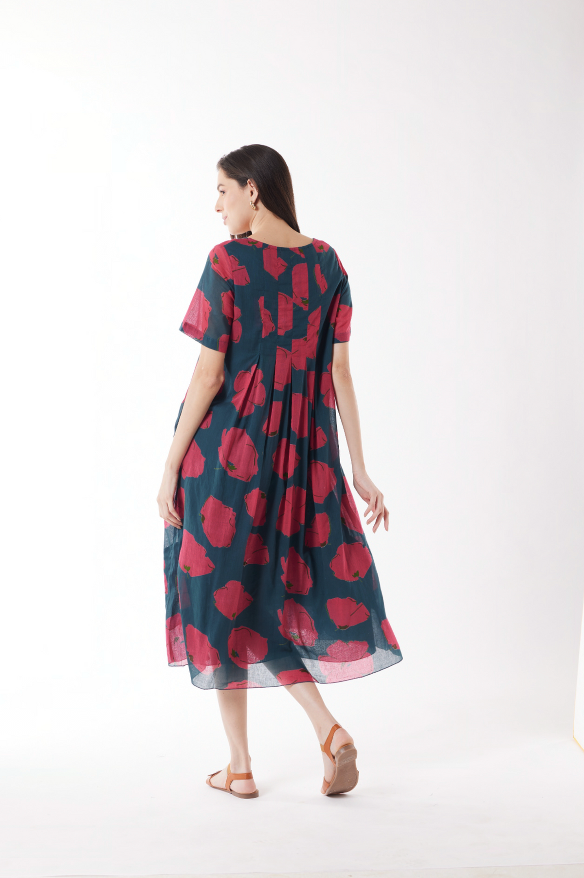 Au Hasard D'un Voyage Poppy Drift Dress in Teal