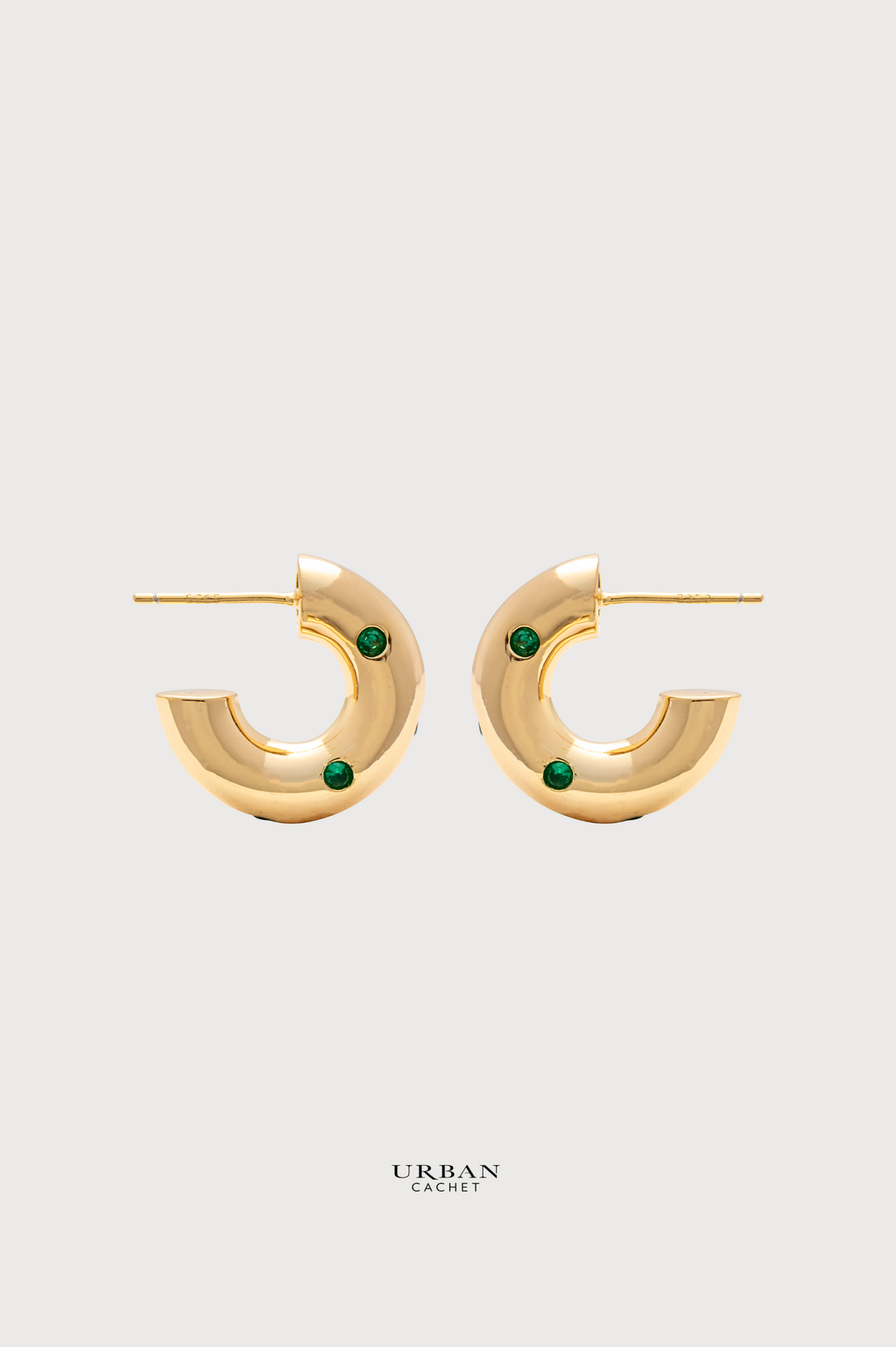YiSu Design Green Dots Hoop Earrings