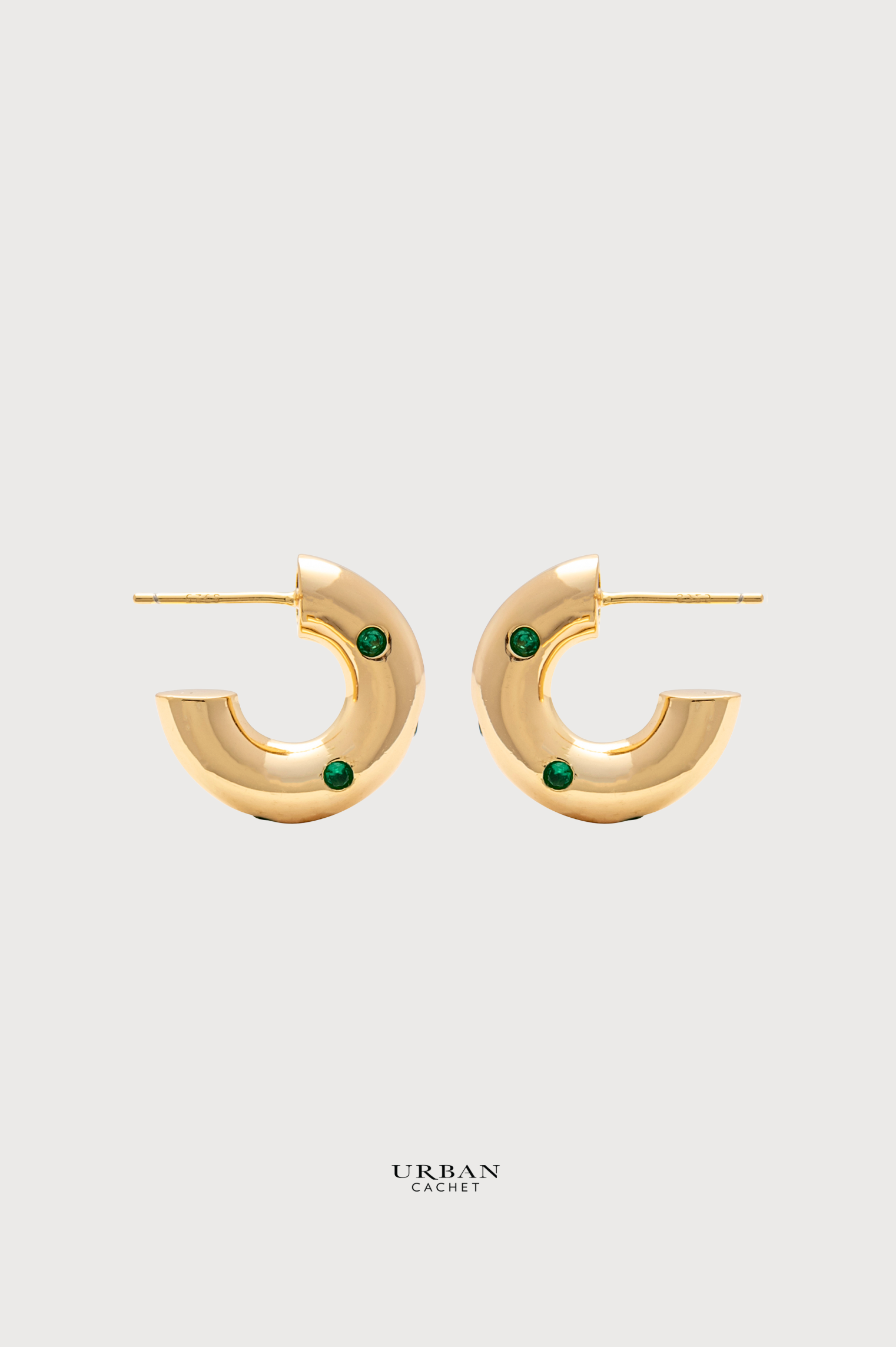 YiSu Design Green Dots Hoop Earrings