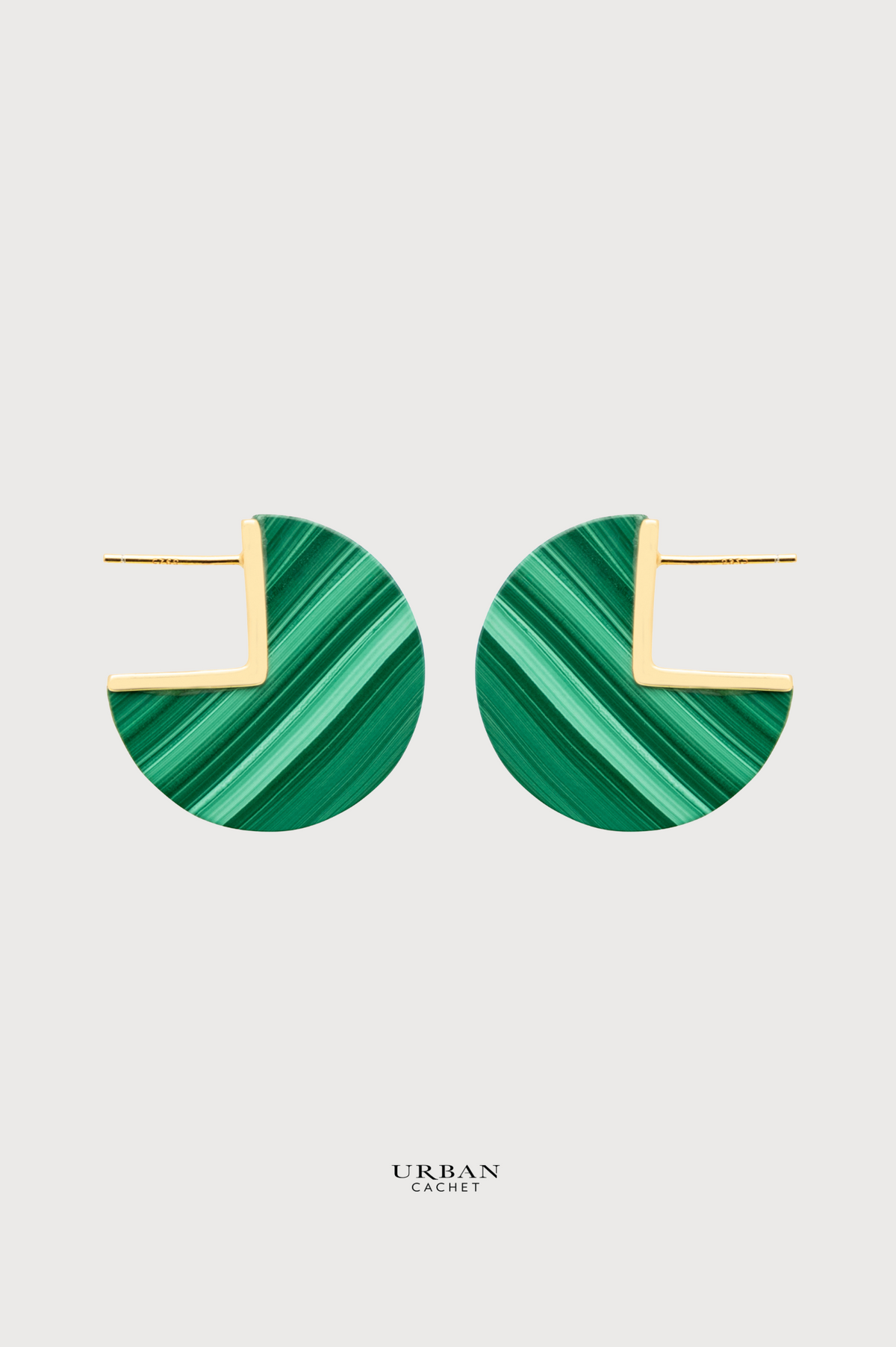 YiSu Design Malachite Disc Earrings