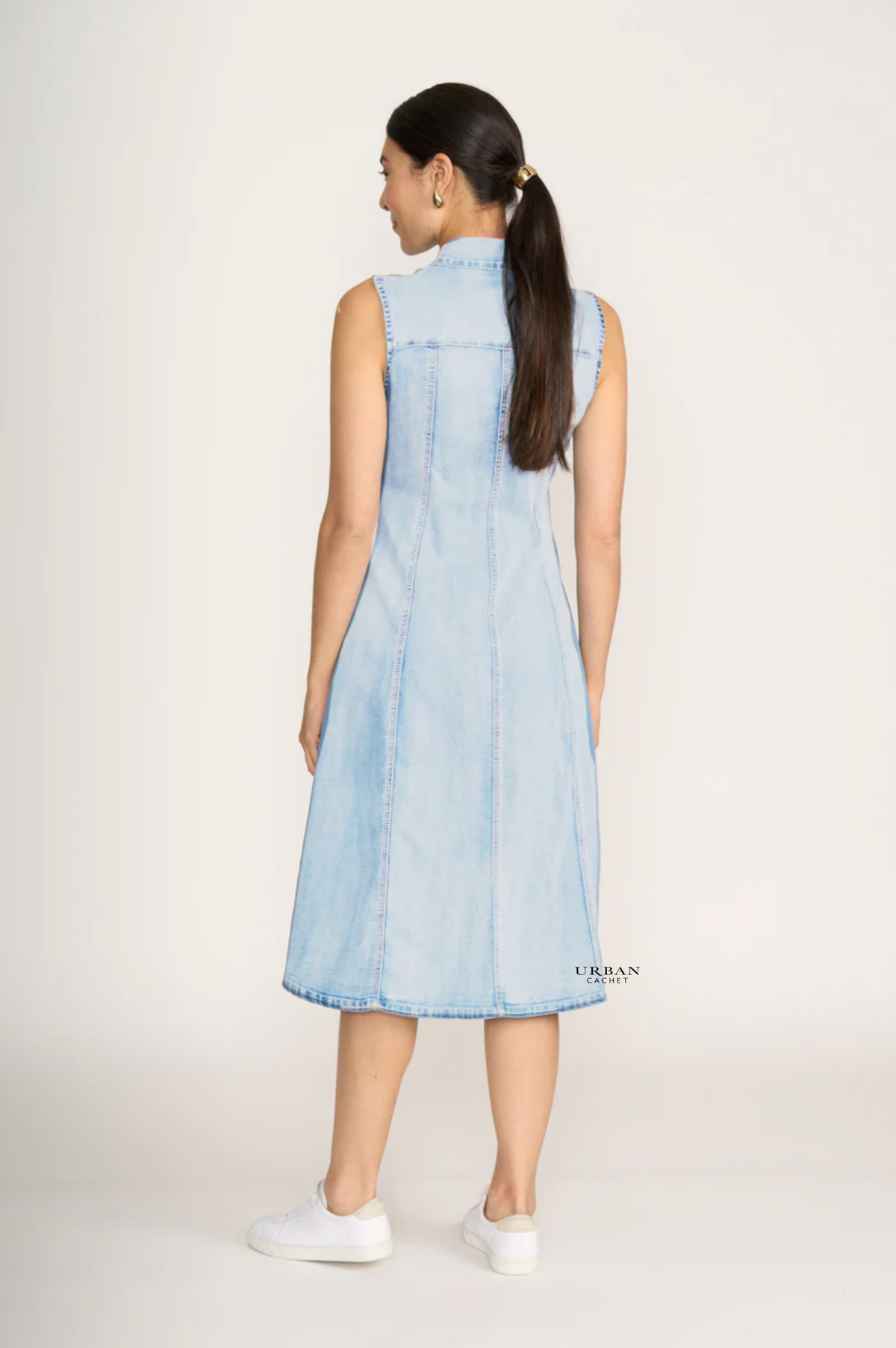 Foil Jean-Eration Dress in Bleach Wash