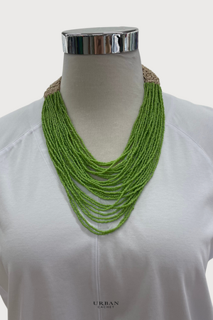Namastai Confetti Beaded Necklace in Green