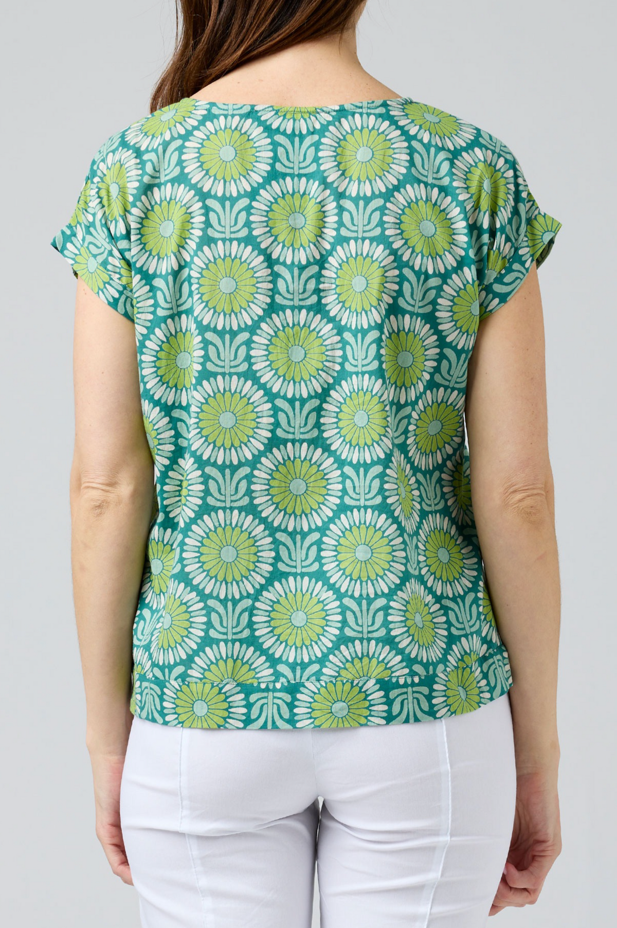 CAKE Vicky Round Neck Cotton Top in Vintage Flower