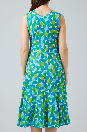 CAKE Illiana Cotton Dress in Square Circle