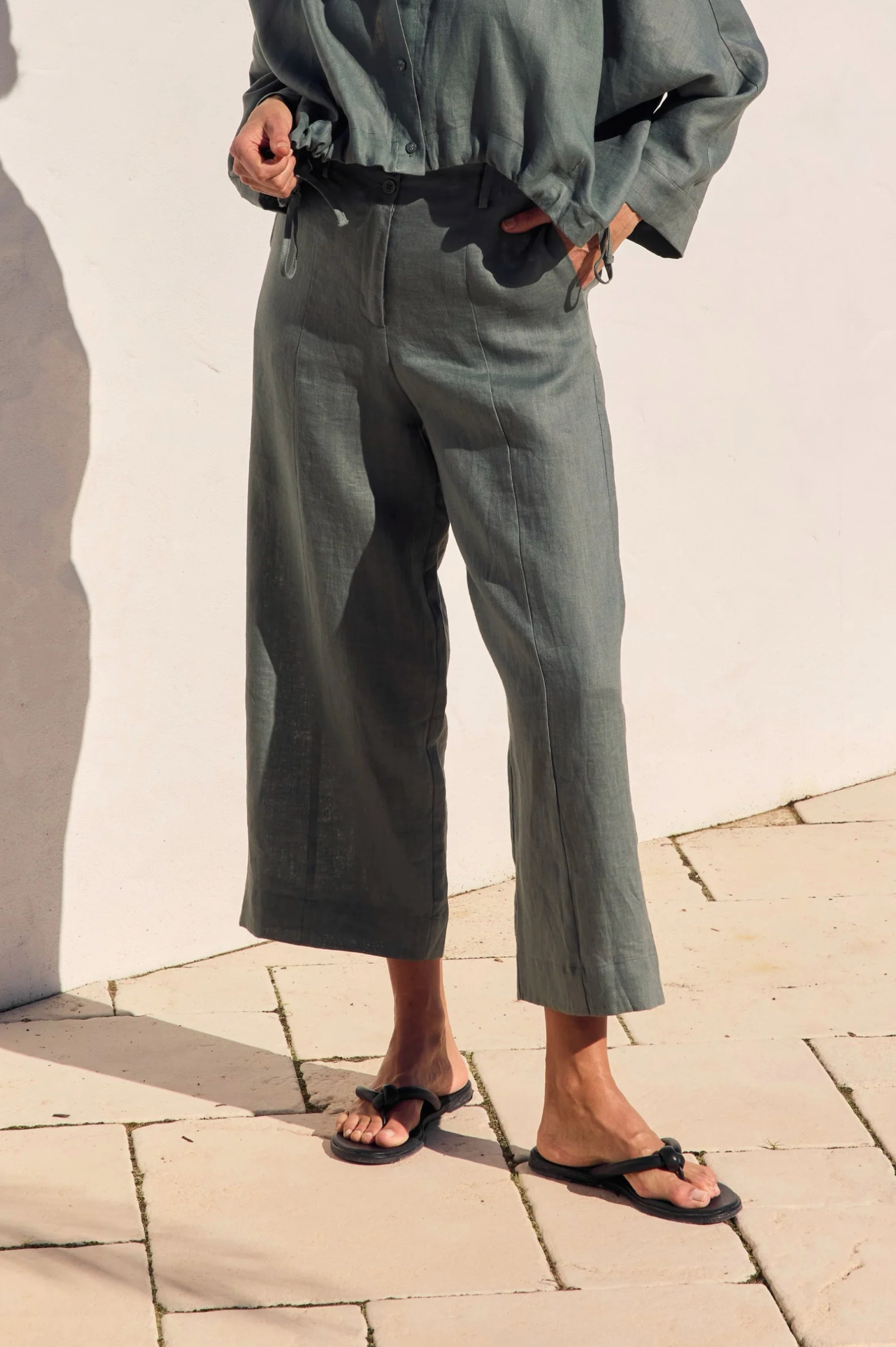 Tirelli Patch Pocket Easy Pant in Petrol