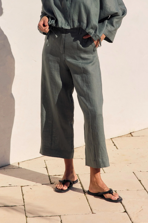 Tirelli Patch Pocket Easy Pant in Petrol