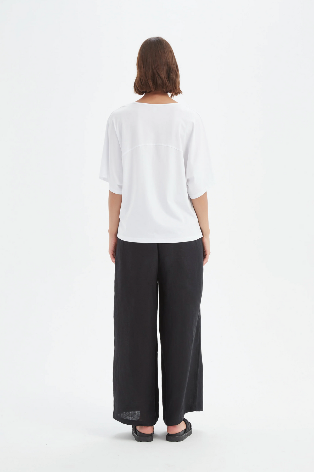 Tirelli Wide Sleeve Yoke Tee in White