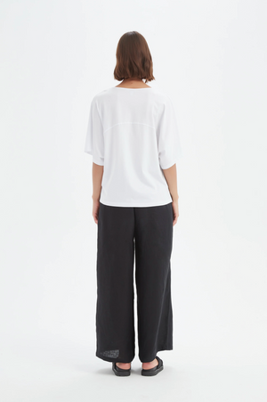 Tirelli Wide Sleeve Yoke Tee in White
