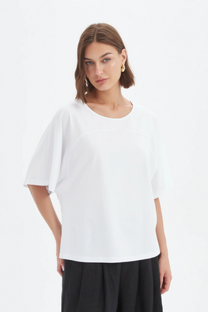 Tirelli Wide Sleeve Yoke Tee in White