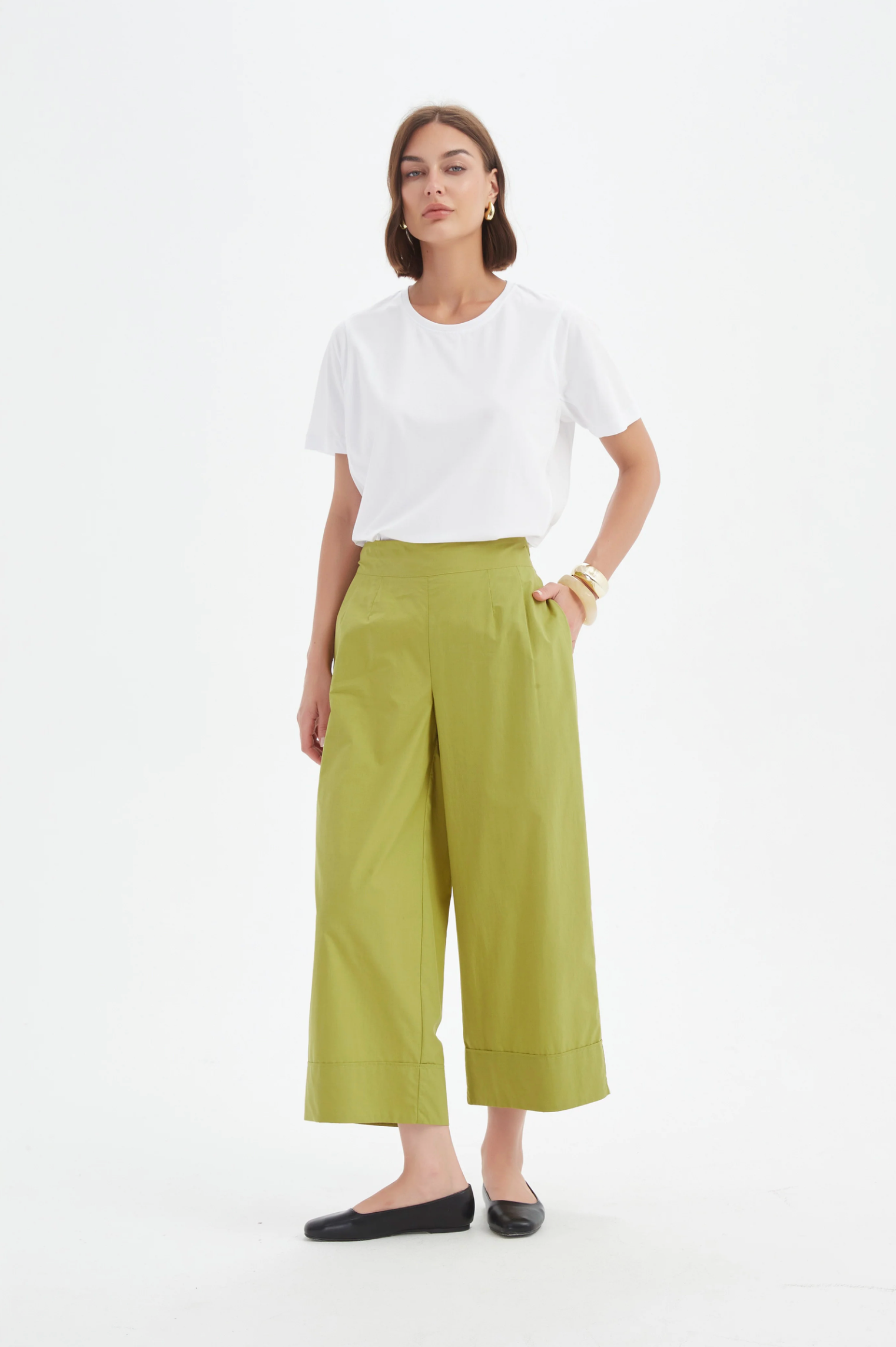 Tirelli Classic Lyocell Pant in Split Pea