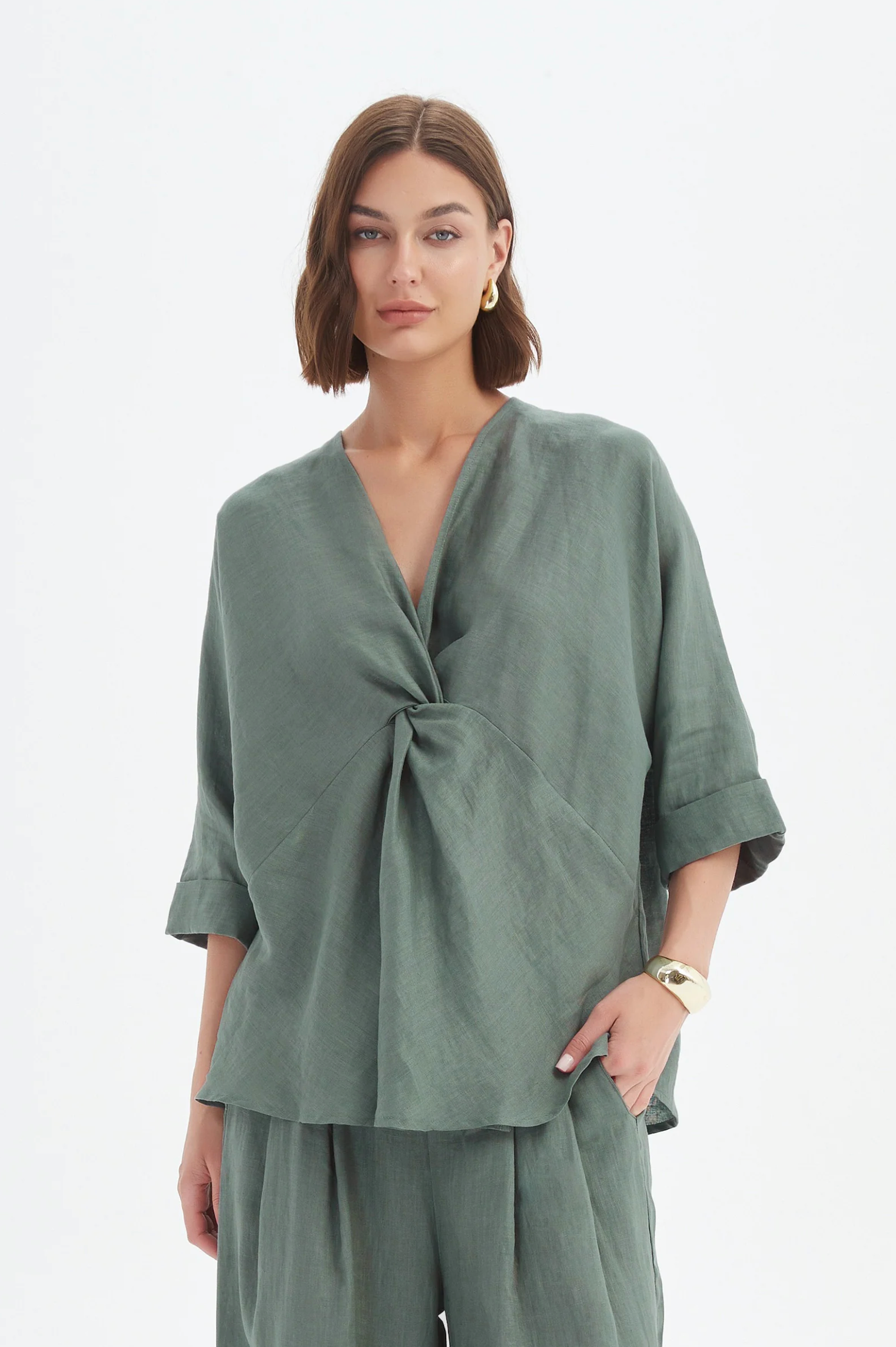 Tirelli Twist Front Top in Petrol