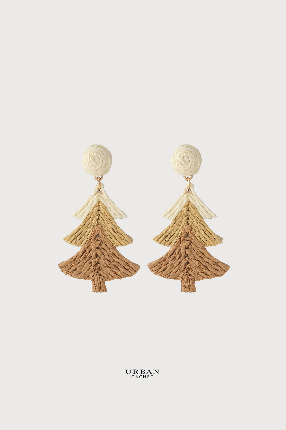 Enhance Accessories Christmas Tree Earrings in Natural