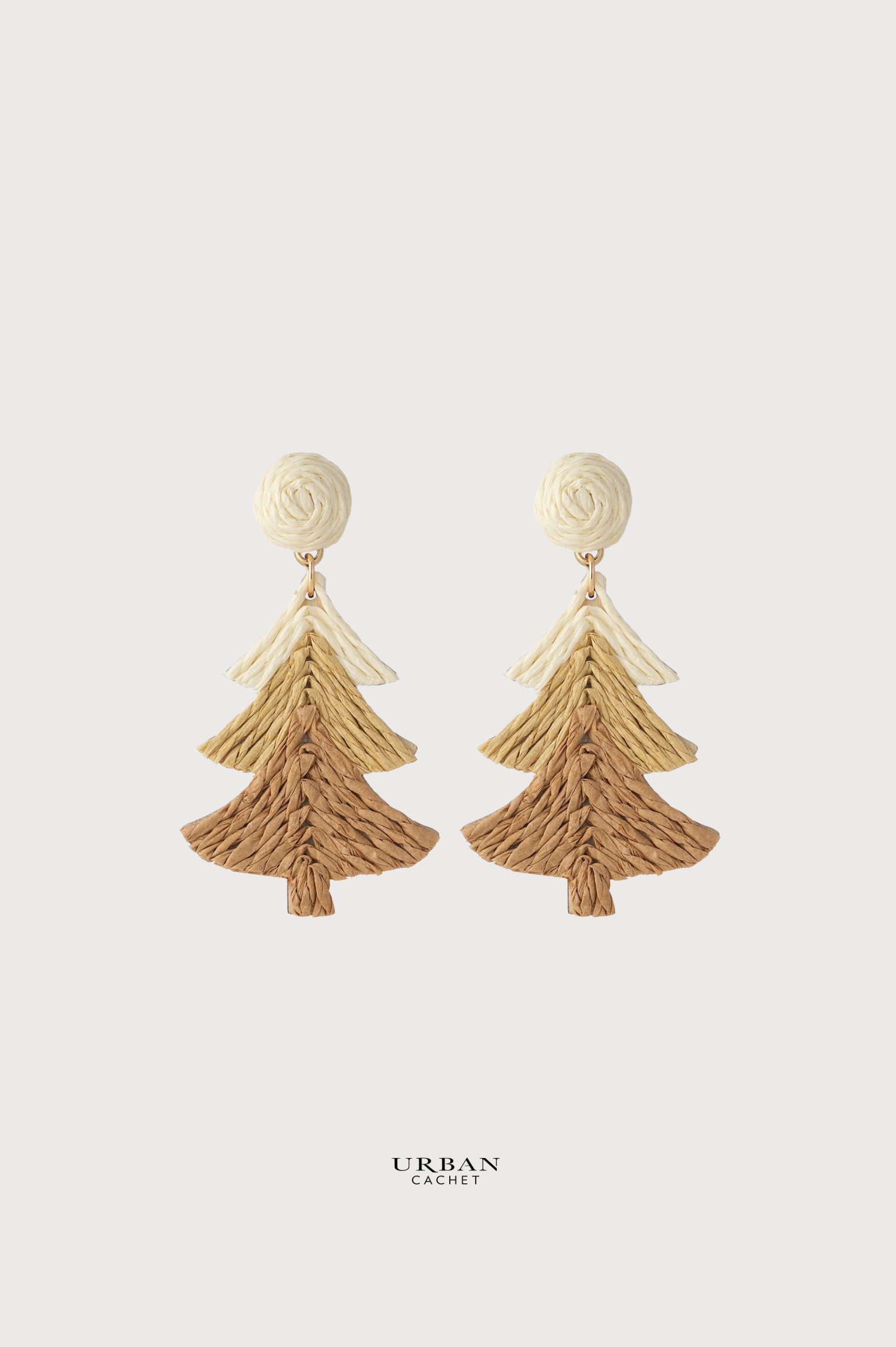 Enhance Accessories Christmas Tree Earrings in Natural