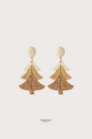Enhance Accessories Christmas Tree Earrings in Natural