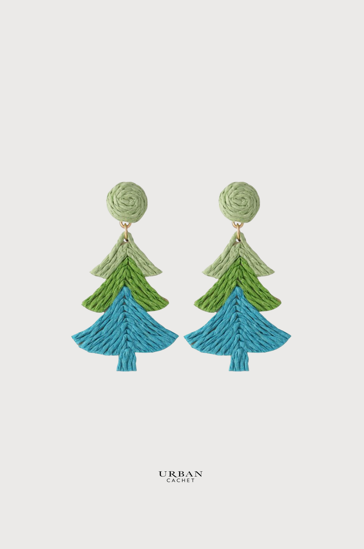 Enhance Accessories Christmas Tree Earrings in Green