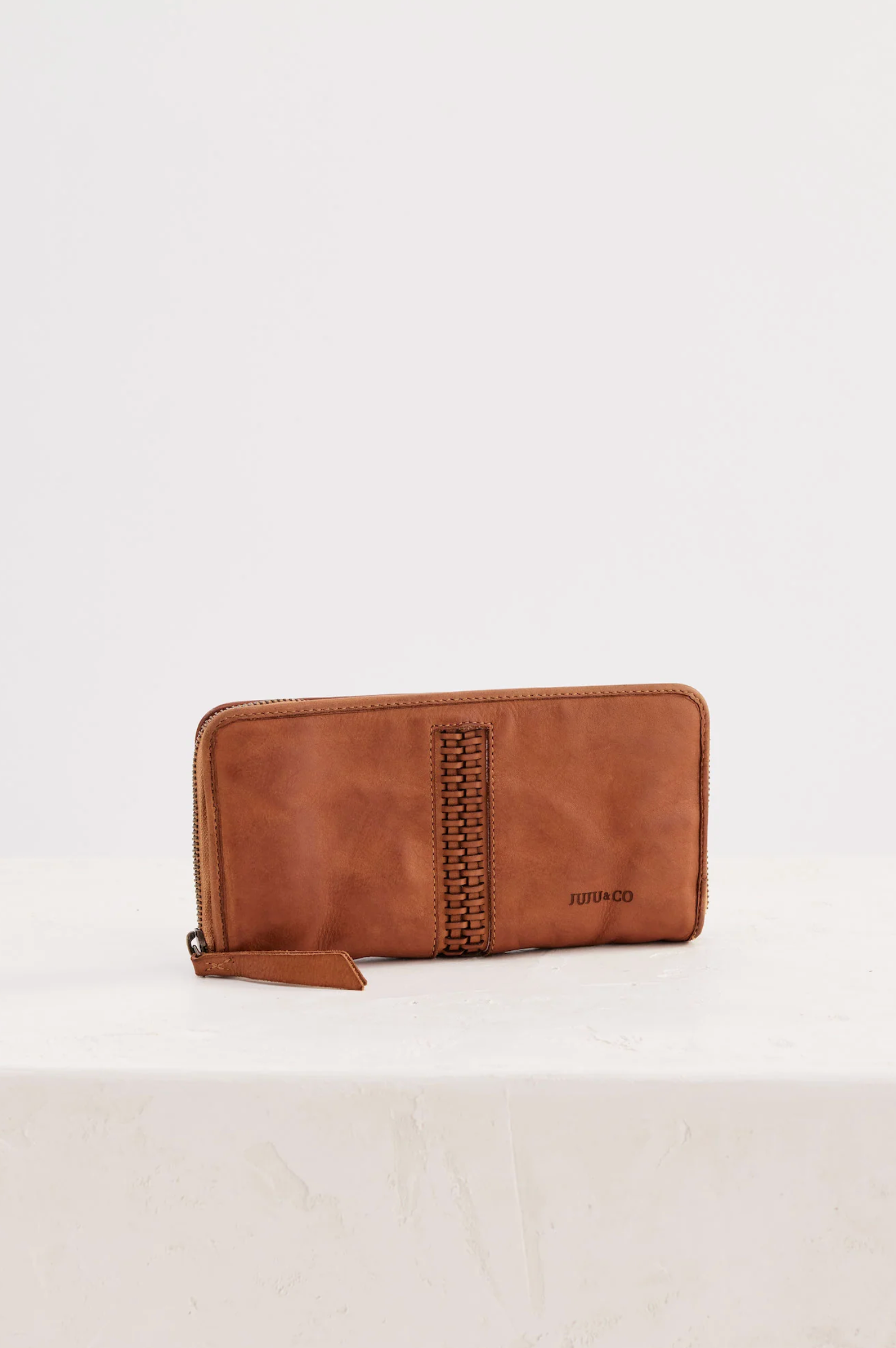 JUJU & Co Braid Wallet in Tan