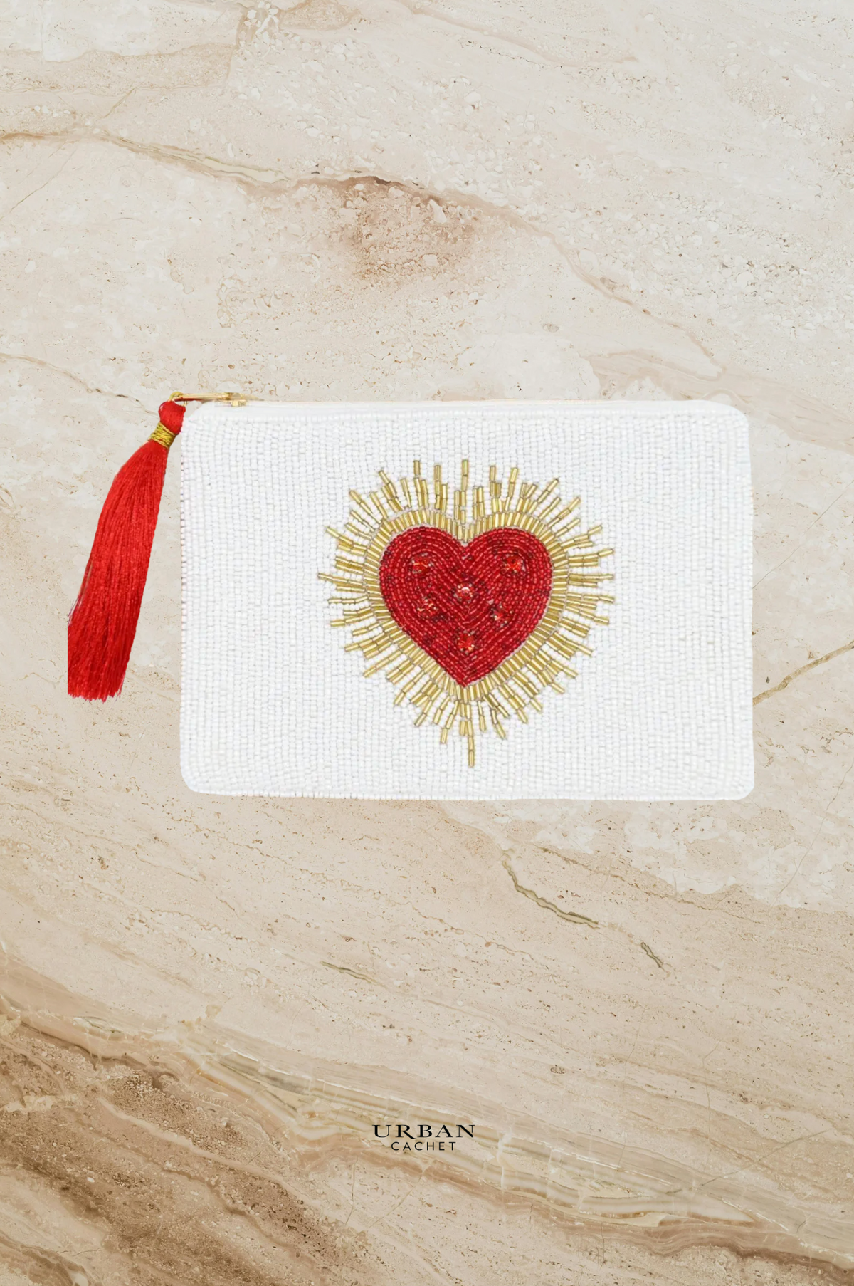 Anna Nova Australia Blooming Heart Beaded Pouch