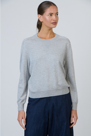 Olive et Julie Long Sleeve Round Neck Fine Knit Top in Sardine