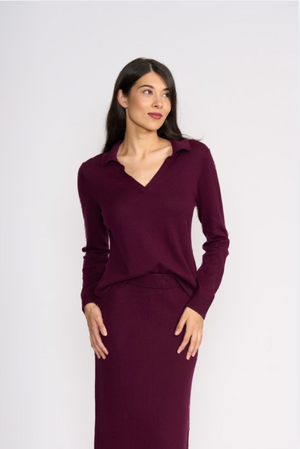 Foil Be Good Sweater in Cherry Lacquer