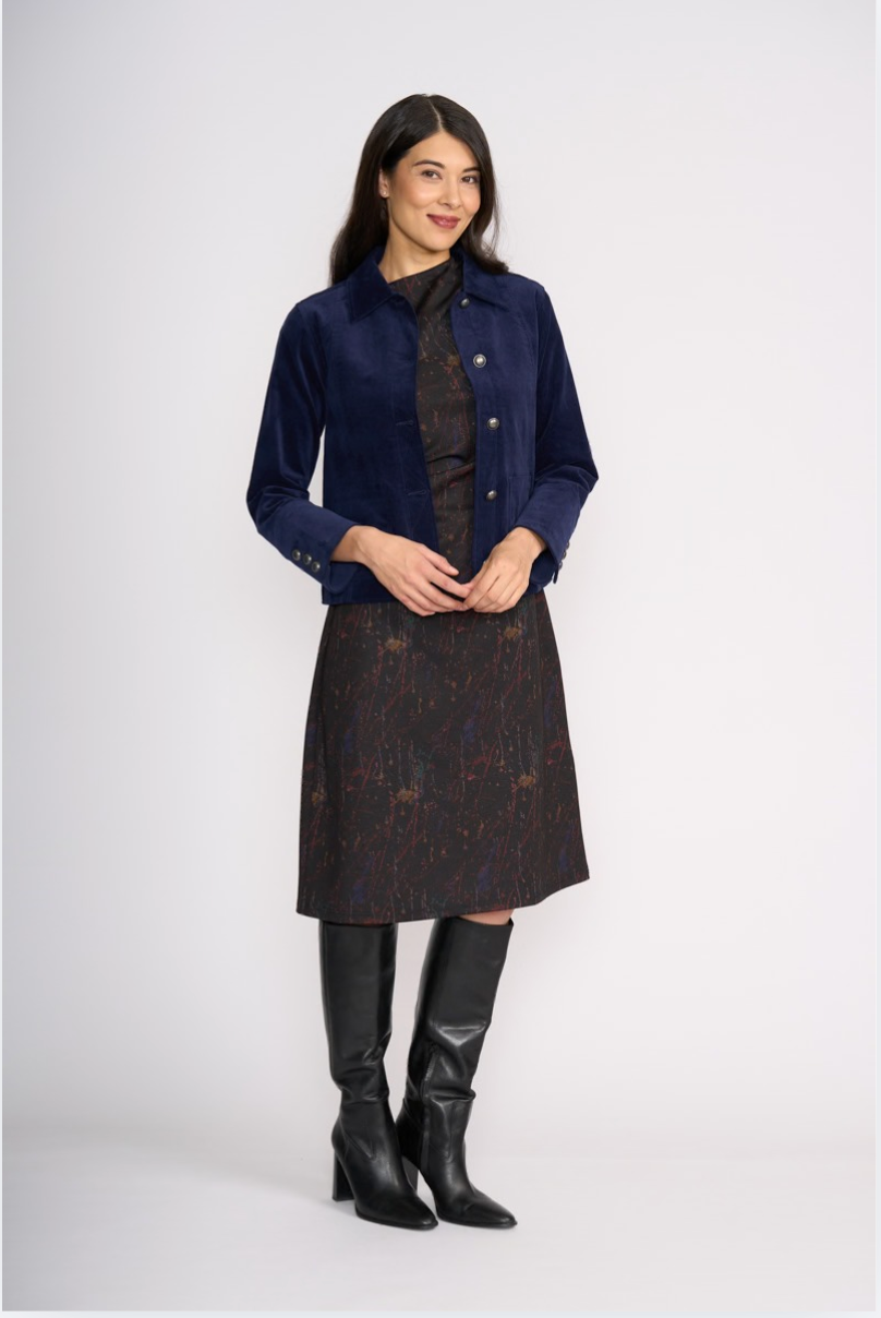 Foil Pre Re-Cord Jacket in Midnight