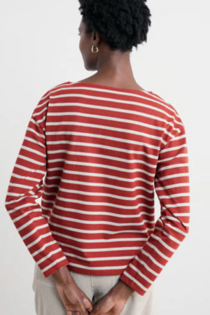 Seasalt Cornwall Beach Boat Top in Breton Red Sail Chalk