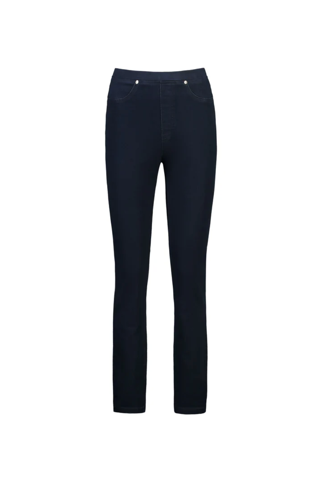 Vassalli Bay Pull on Slim Leg Full Length Denim Pant in Indigo Denim