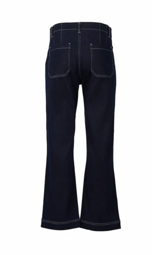 Vassalli Daily Straight Leg Ankle Grazer Jean in Blue Ink Denim