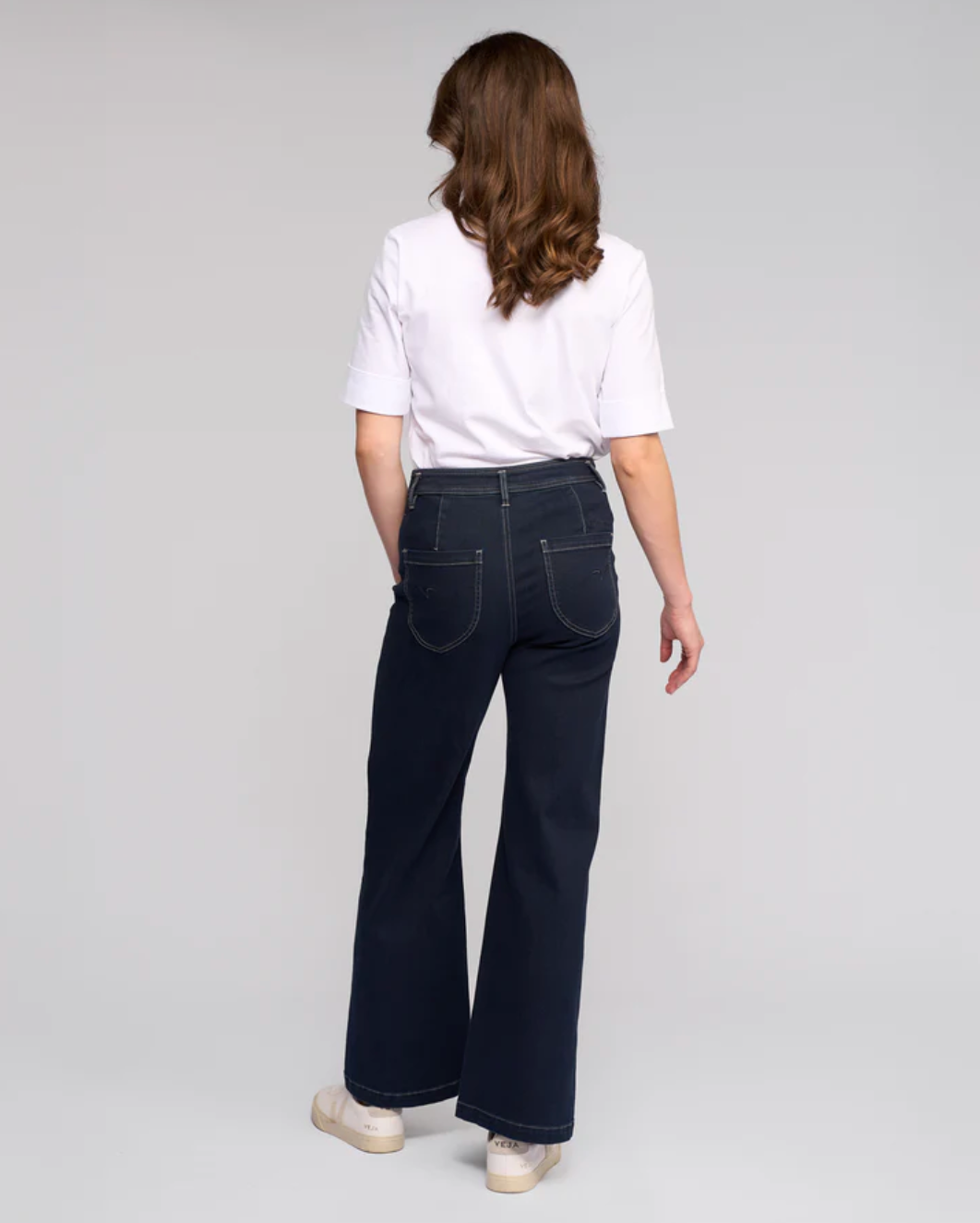 Vassalli Peace Wide Leg Full Length Jean in Ink Denim
