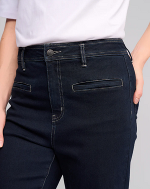 Vassalli Peace Wide Leg Full Length Jean in Ink Denim