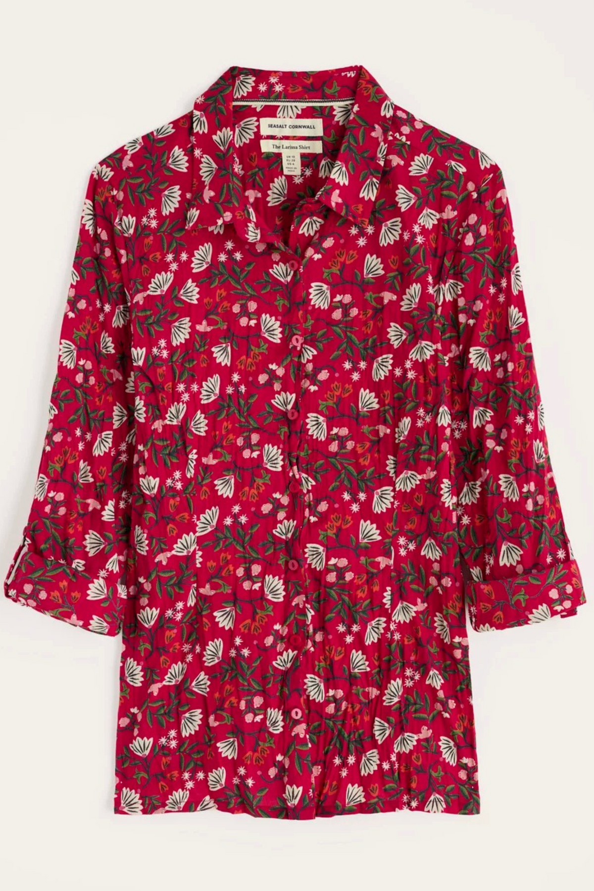 Seasalt Cornwall Larissa Shirt in Winter Wildflower Carmine
