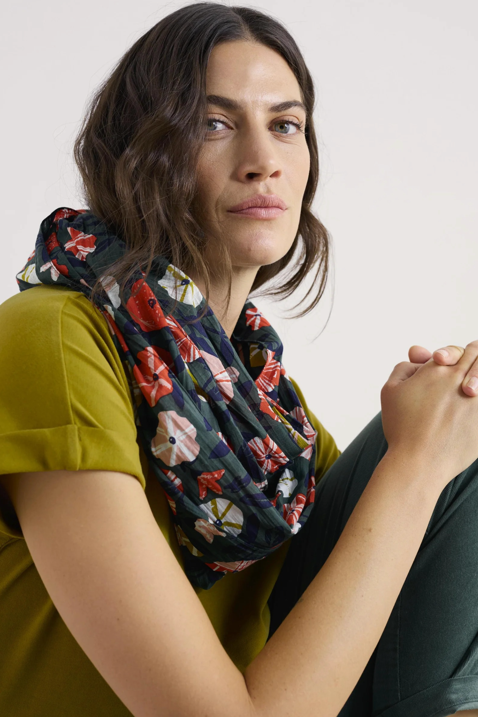 Seasalt Cornwall New Everyday Circle Scarf in Winding Petunias Grove