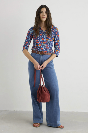 Seasalt Cornwall Wavecrest Shirt in Winding Nasturtiums Squall