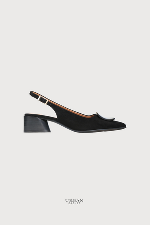 EOS Footwear Hatica Slide in Black Kidsuede