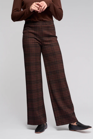 Vassalli Loft Pull On Wide Leg Full Length Ponti Pant in Cherry