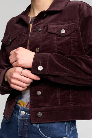 Vassalli Core Pinwale Denim Jacket in Merlot