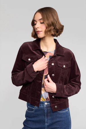 Vassalli Core Pinwale Denim Jacket in Merlot